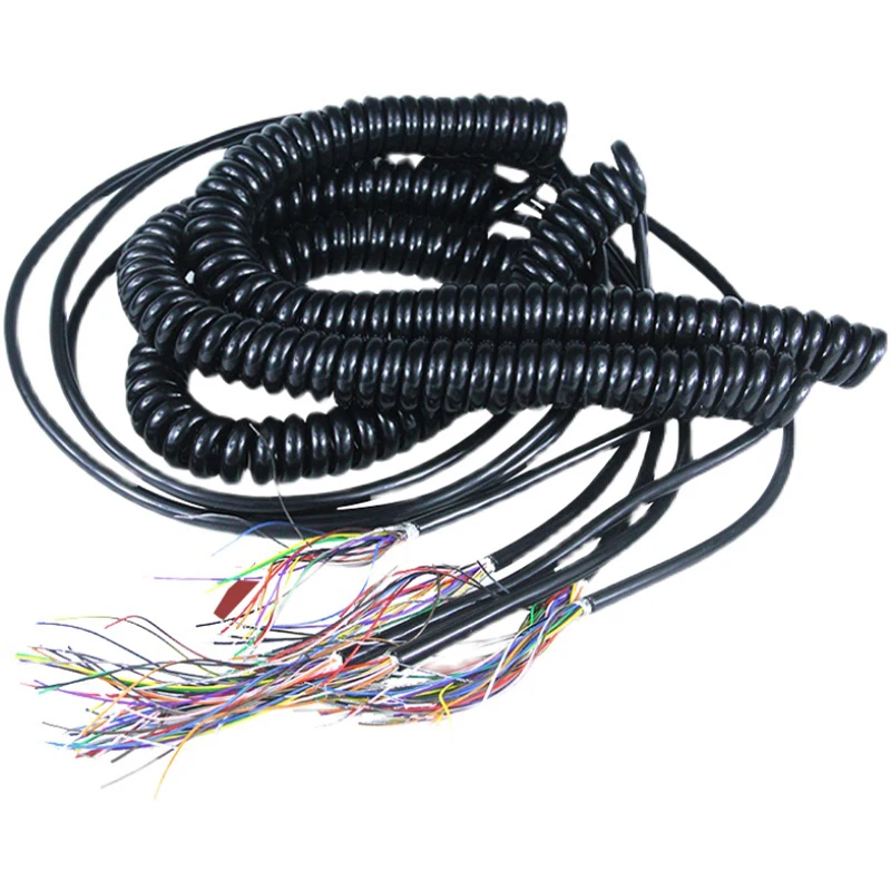 15/16/17/19/21/26/27 core spiral cord coiled cable for CNC Electronic Handwheel Spring Wire Cable Manual Pulse Generator