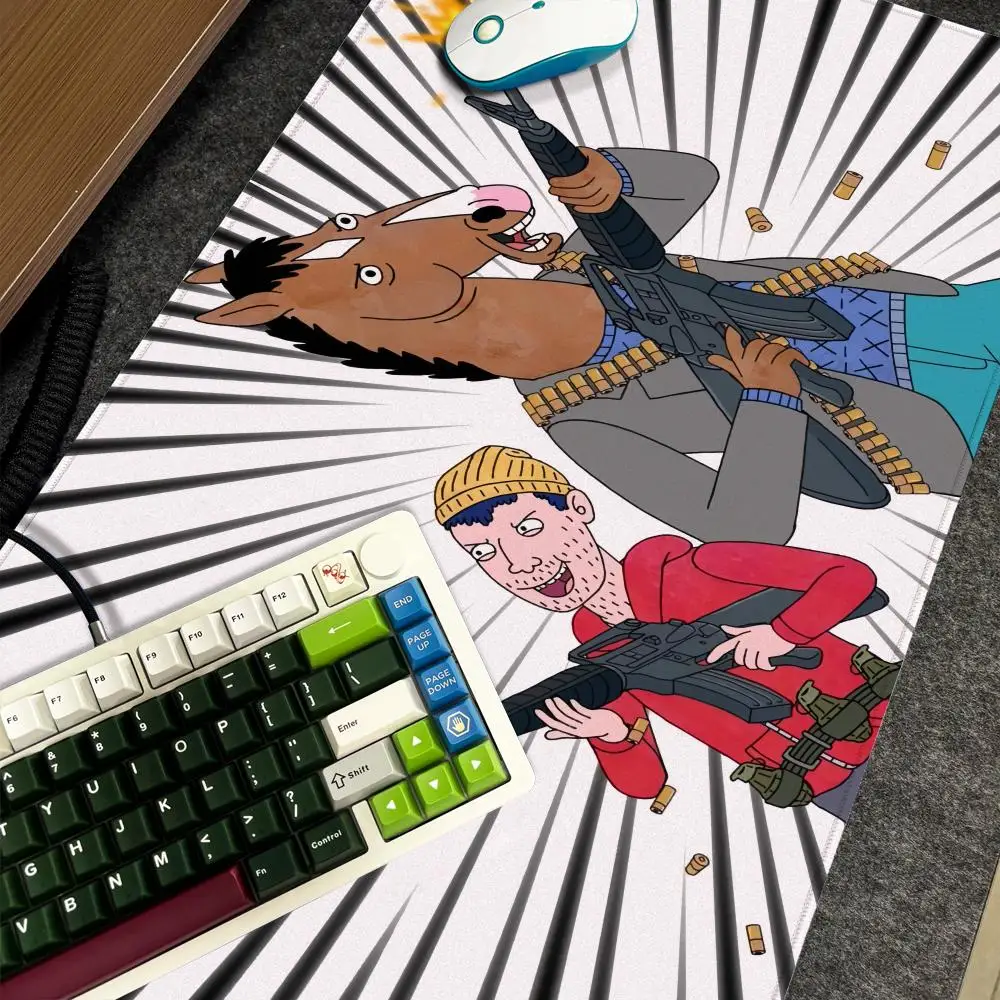 B-BoJack H-Reiter-Mauspad, XXL, Computer, große Größe, rutschfeste Gamer-Tastatur, 90 x 40 cm, Kunstdesign, HD-Schreibtischunterlage