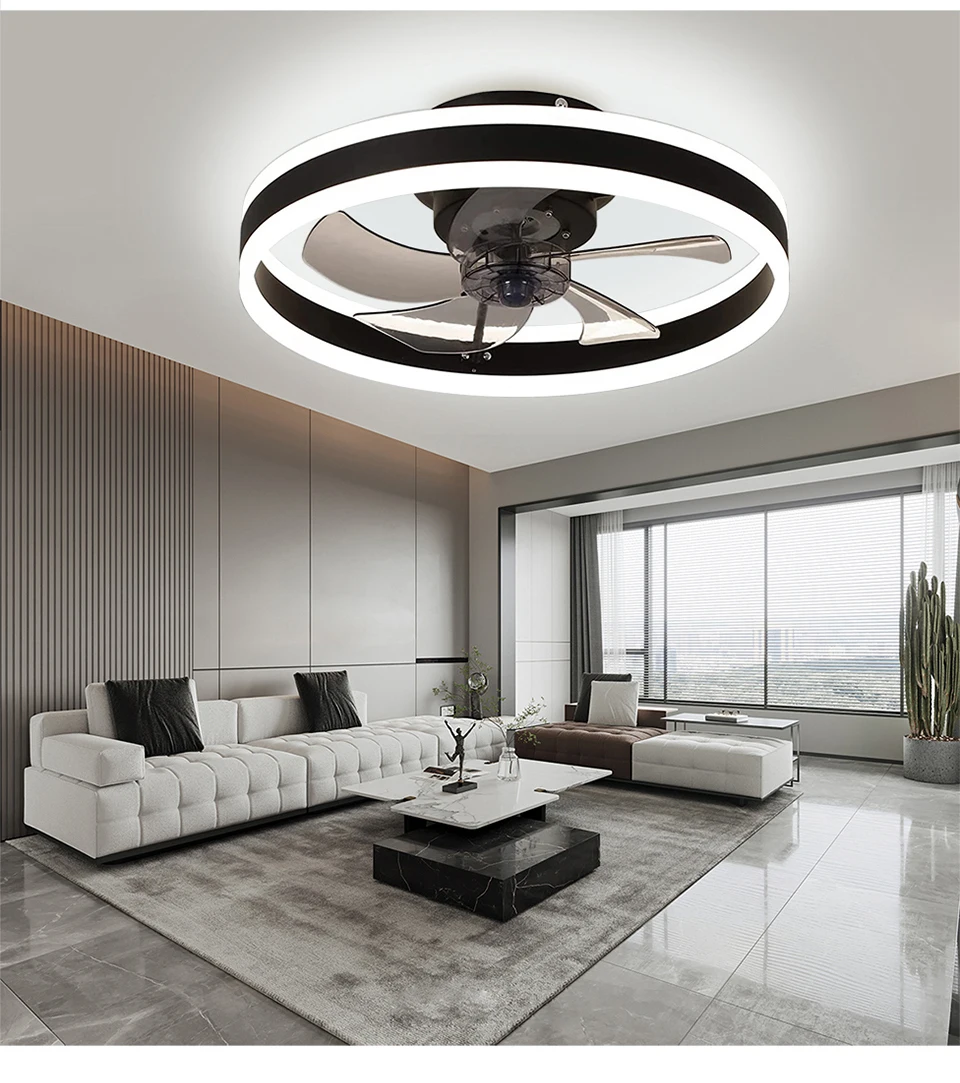 Ceiling Fan Light 6 Speed ​​Modern Remote Control Ceiling Fan with Light Reversible Dimmable Suitable for Living Room Bedroom