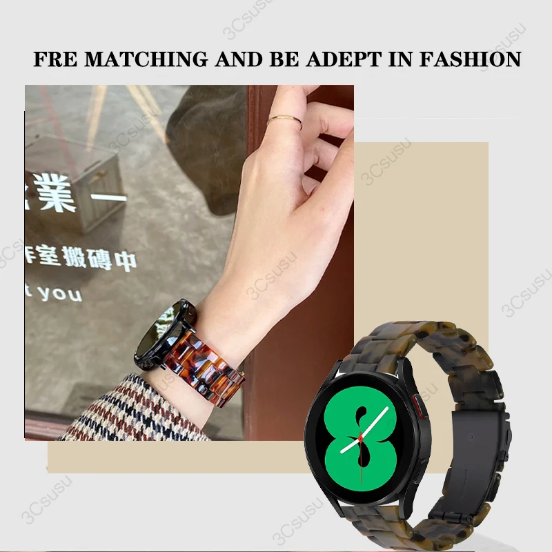 20mm/22mm Watch Strap For Samsung Galaxy watch 4/5/5 pro/Classic 46mm/Active 2 woman resin bracelet For Amazfit GTR/GTS 4 bands