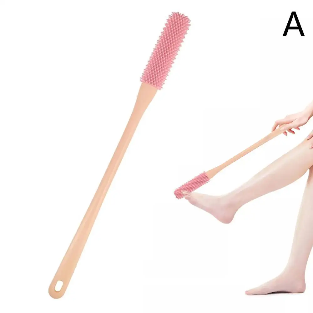 Long Reach Foot Scrubber Brush - Soft Silicone Bristles for Toe Cleaning & Dead Skin Removal, Shower Foot Care Tool