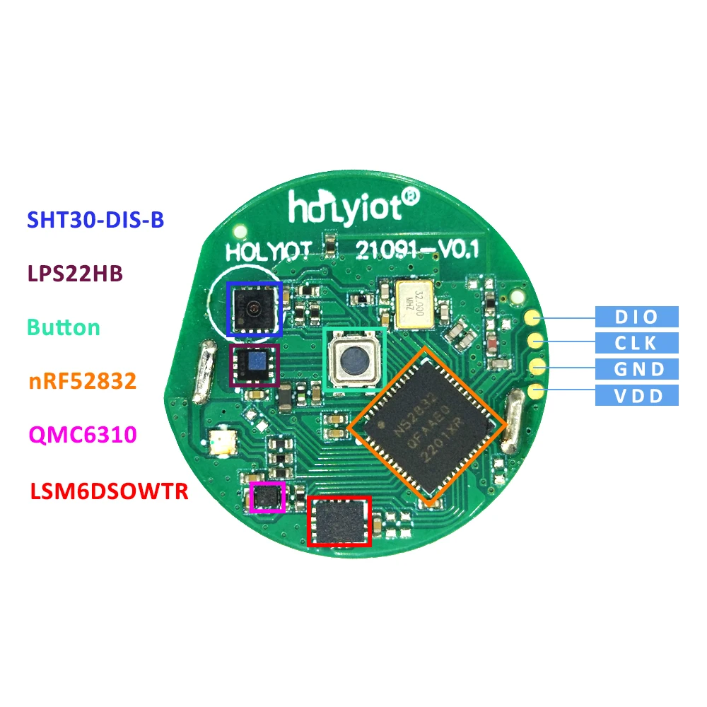 NRF52832 9 Axis Ble Motion Sensor Beacon With Accelerometer Gyroscope Magnetometer Sensor Barometer Bluetooth Low Energy Module