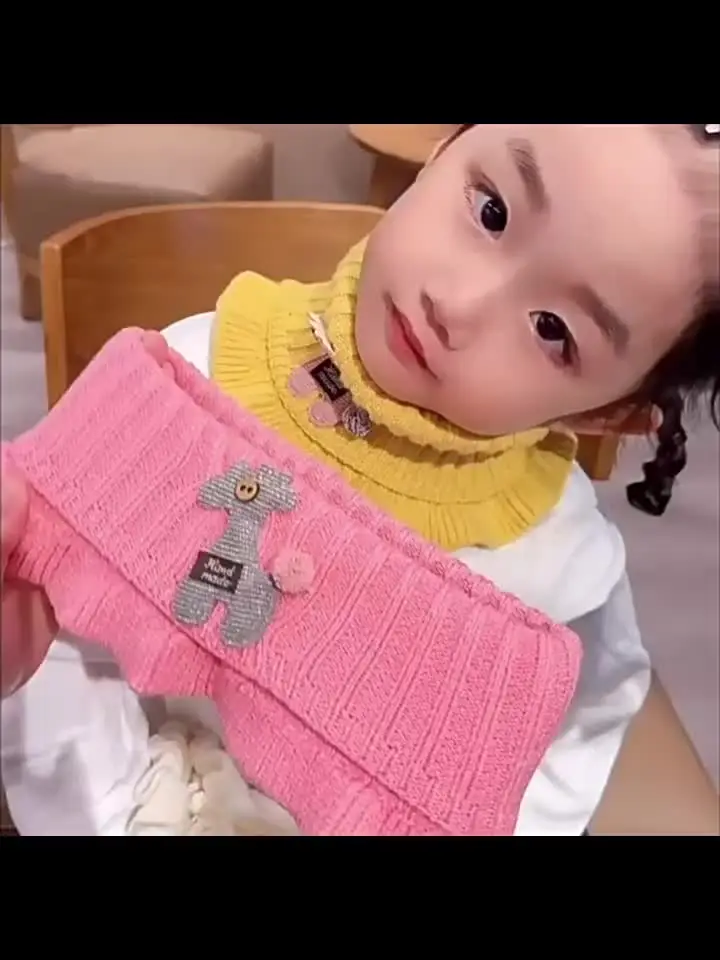 Baby Scarf Winter Neck Warmer for Kids Children Boys Girls Woolen Knitted Mustache Solid Warm Crochet Scarves Plaid Fashion Doll