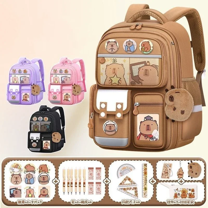 Mochilas escolares Capybara para niños y niñas,mochila escolar ortopédica primaria mochila escolar impermeable,bolsa para libros