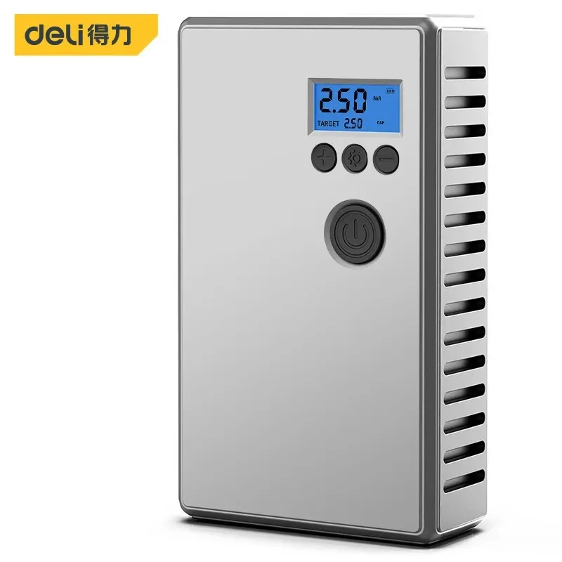 Deli 60W Car Air Pump Wireless Electric Car Tire Inflatable Pump Portable Air Compressor for Tires Digital Auto Tire Inflator