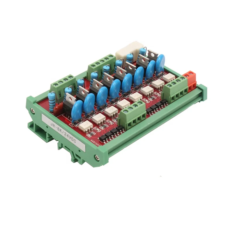 Ginri JR-8K 8 Channel Plc Amplifier Board  Protected Plc Module  DC 24V Input SCR Modules With Din RAIL Mounting Base