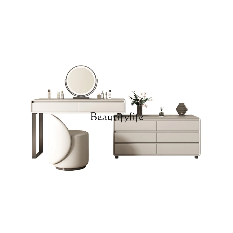 

Italian minimalist dresser integrated small apartment bedroom makeup table