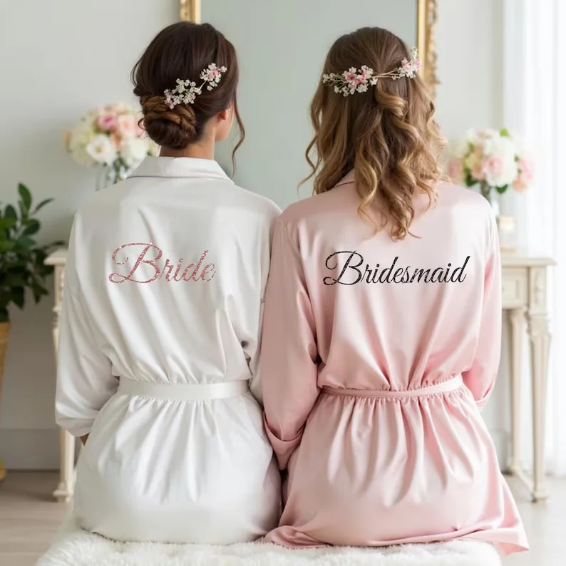 เสื้อคลุมเพื่อนเจ้าสาวสีชมพู |   ผ้าซาตินปรับแต่งเสื้อคลุม, เสื้อคลุมแต่งงาน, เสื้อคลุมปาร์ตี้สละโสด, ของขวัญเพื่อนเจ้าสาว, ข้อเสนอเพื่อนเจ้าสาว