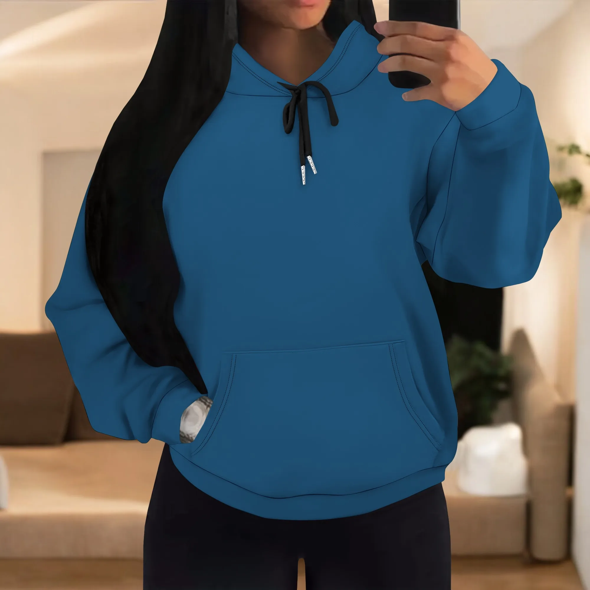 

Women's Casual Solid Hoodies Long Sleeve Pullover Tops Basic Trendy Fashion Sweatshirt with Pocket
