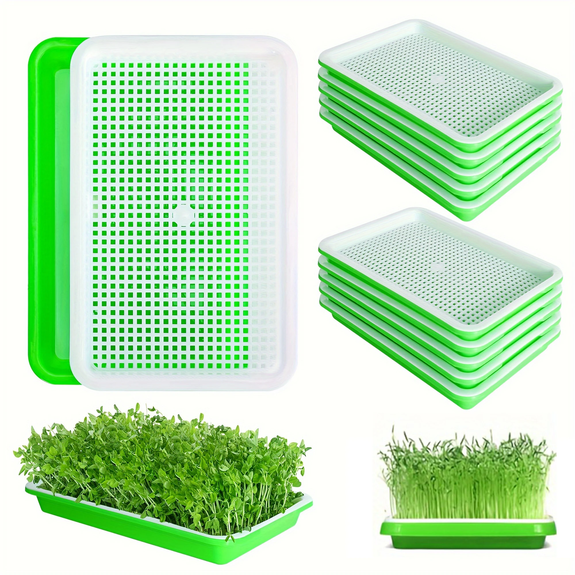 Plastic Sprouter Tray Grow Nursery Pots Vegetable Soilless Nursery Trays For Sprout Hydroponic Tray Garden Nursery Potted