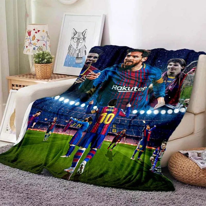 Soccer Star Print Blankets Football Creative Custom Soft Plush Blanket Soft Warm Flannel Throw Blankets Funs Gift Soft Blankets