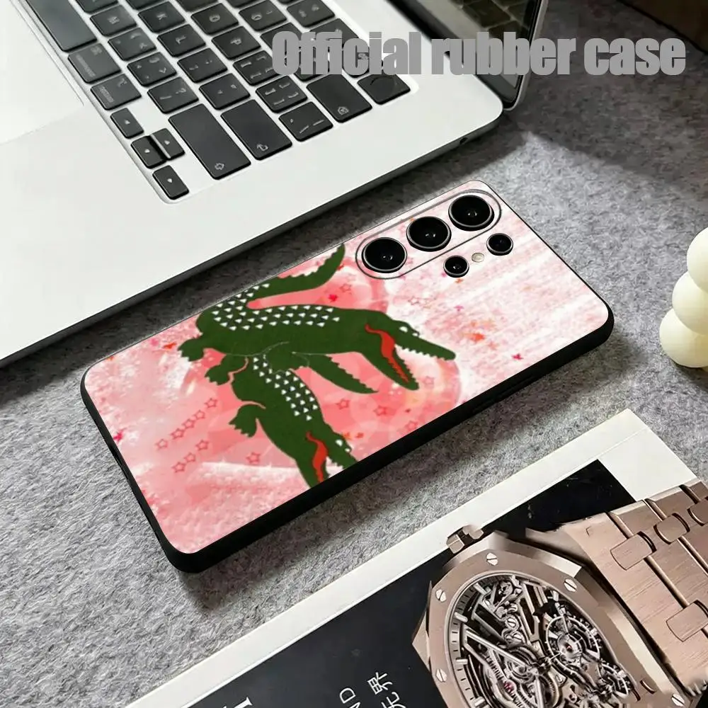 C-crocodileS l-lacosteES Phone Case For Samsung Galaxy S26 S25 S24 S23 S22 S21 Plus Ultra Fold A Soft Black