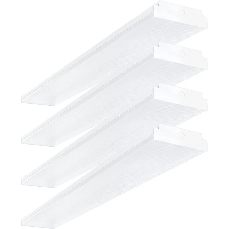 4FT LED ملفوفة متجر ضوء 40W 4400lm 5000K فلوش جبل تركيبات السقف للمرآب مكتب ورشة عمل الإضاءة 4 حزمة