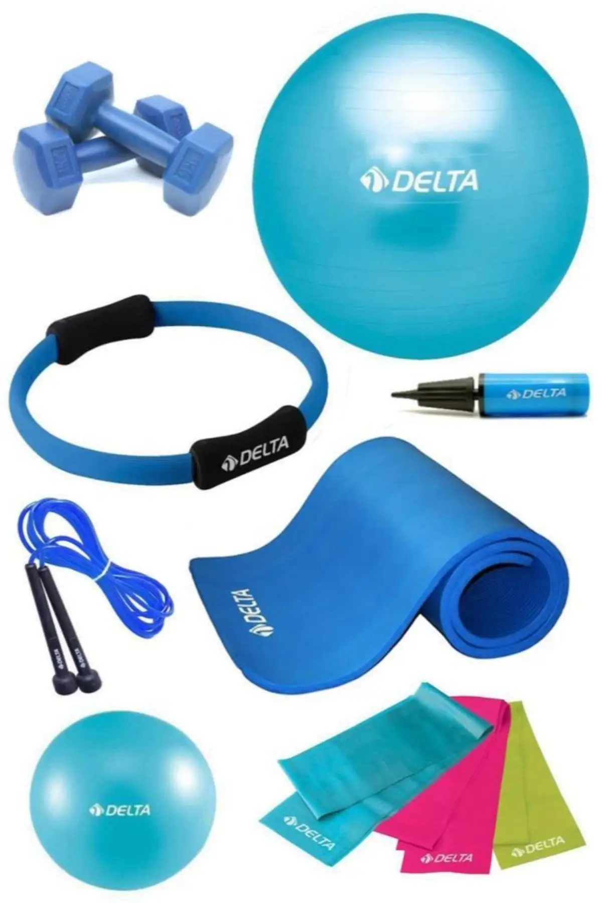 10 MM Cushioned PTS Turquoise Full Pilates Set (55 cm 20 cm)