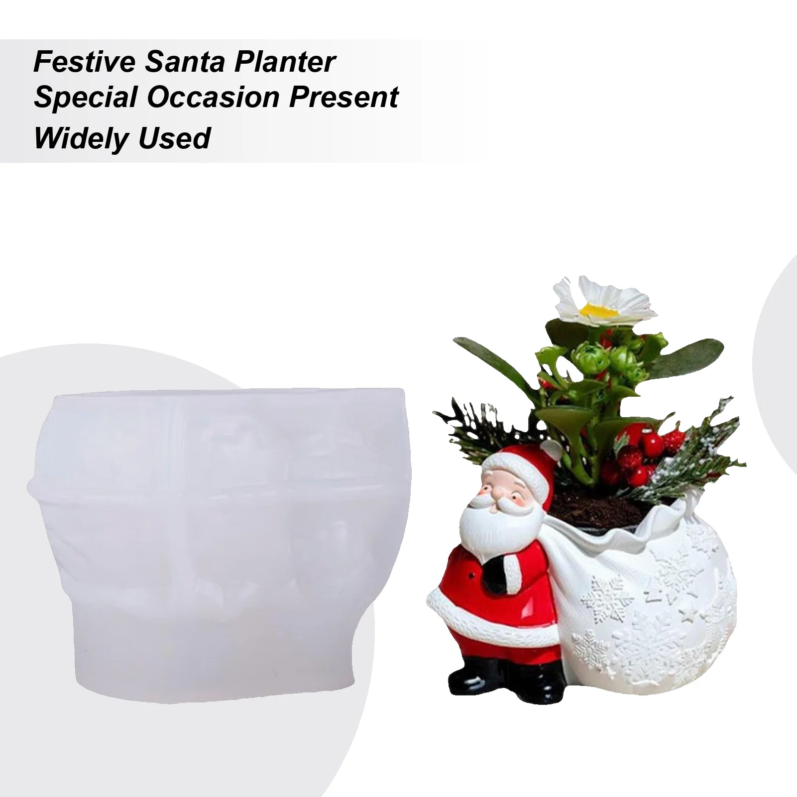 

Silicone Planter Mold 3D Silicone Christmas Santa Casting Mould Home Decoration Cement Mould For Party Planners Art Teachers