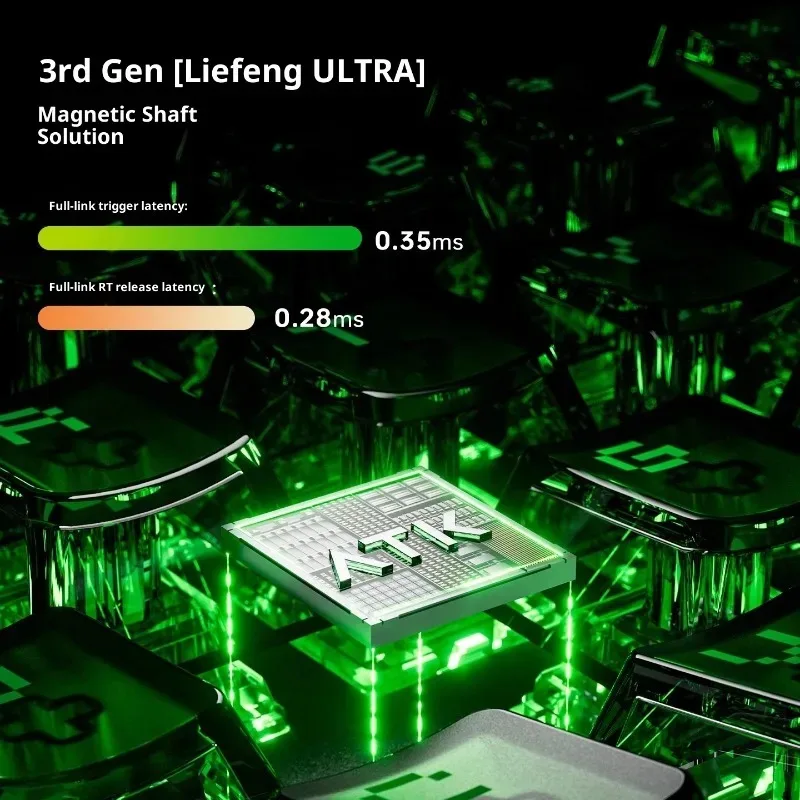 Teclado mecânico atk rs6 air com fio, modo único, 8khz, junta rgb, eixo magnético personalizado, teclado para jogos, acessórios para laptop