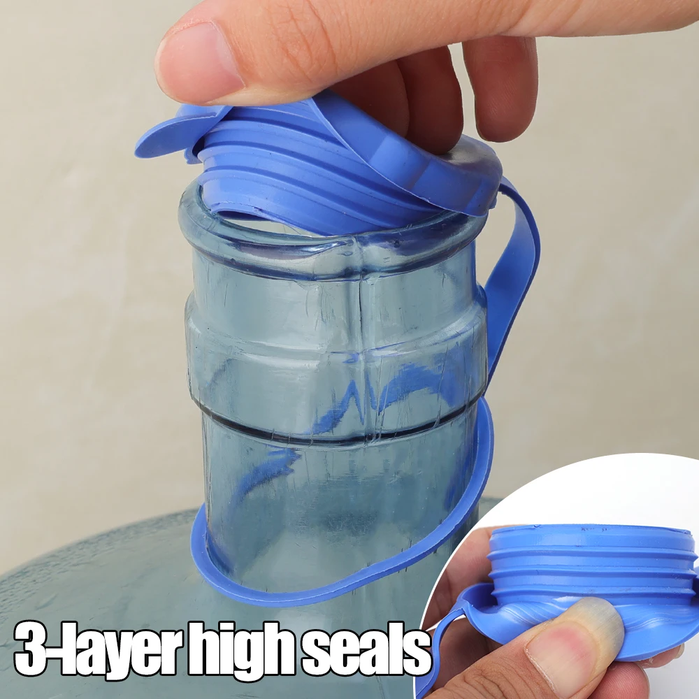 Silicone Water Bottle Cover Drinking Bucket 5 Gallon Water Jugs Lids Non-Spill Bottle Caps Replacement Leak Proof Sealing Covers