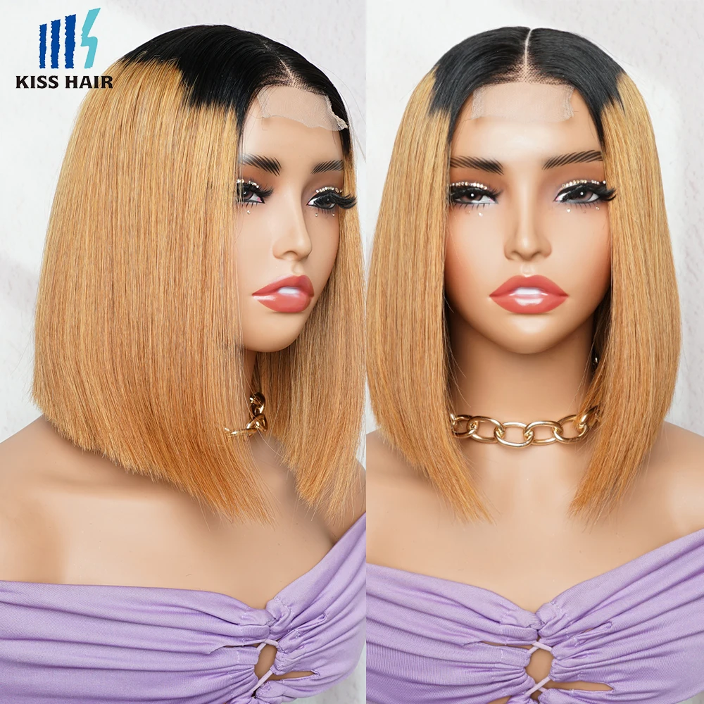 

350% T1B30 Glueless 2*6 Lace Wigs 10inch Short Bob Wig Middle Part 15A Super Double Drawn Bone Straight Vietnamese Human Hair