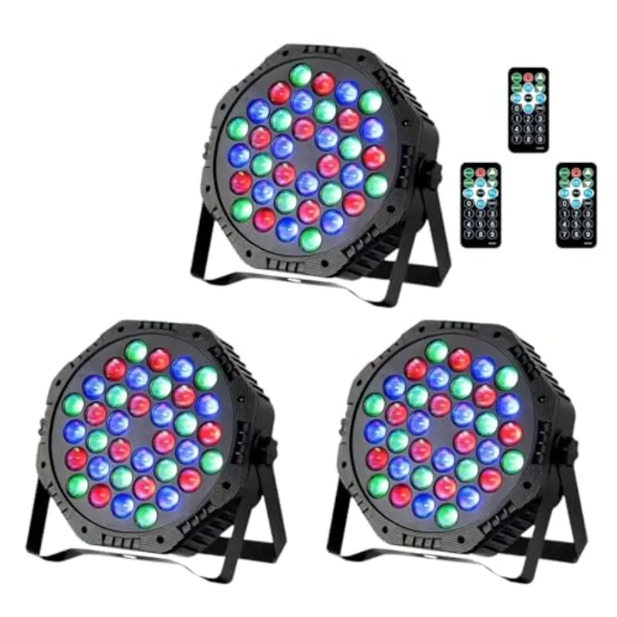 

6 LEDs RGB Sound Activated Par Light with Remote DMX Control Up for Wedding Events Music Dance Church Stage Lighting