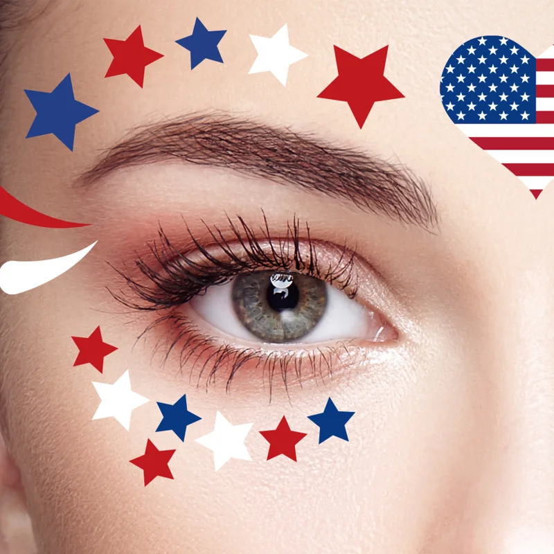 American Independence Day Theme Face Patch Patch Waterproof Temporary Fake Tattoo Stickers Party Art Decoration