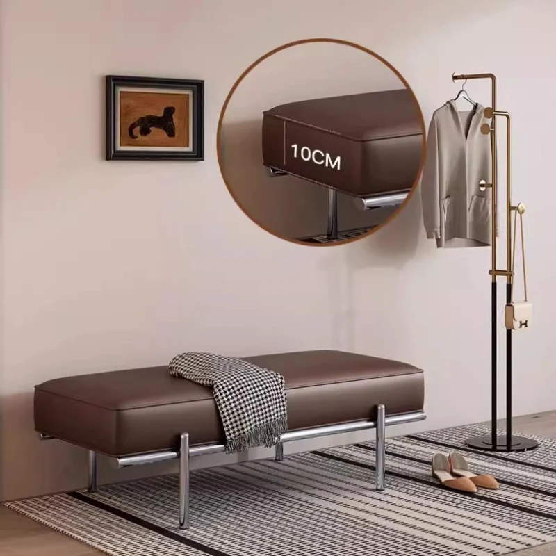 مقعد طويل من الفولاذ المقاوم للصدأ كرسي طعام مستوحى من الإيطاليا الفاخرة مصمم مسند القدمين أريكة البراز الأثاث التجاري #4