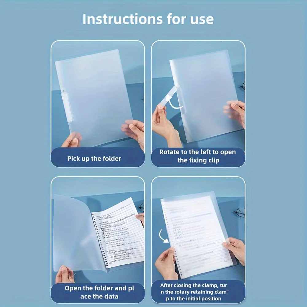 1 Set 4/5Pcs A4 Nimble Rotating File Folder Student Office Special Test Paper Report Storage Supplies