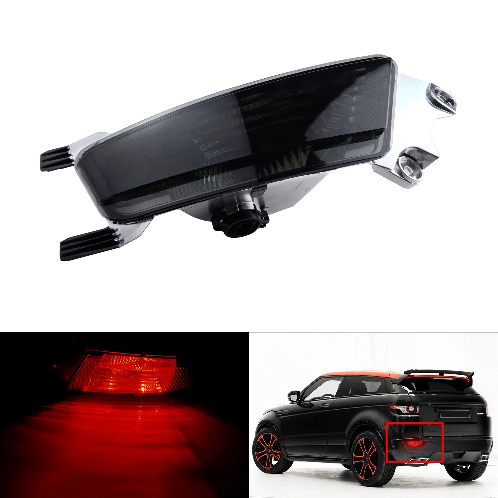 

Black Smoked Left Rear Bumper Reflector Fog Light For Range Rover Evoque 11-18