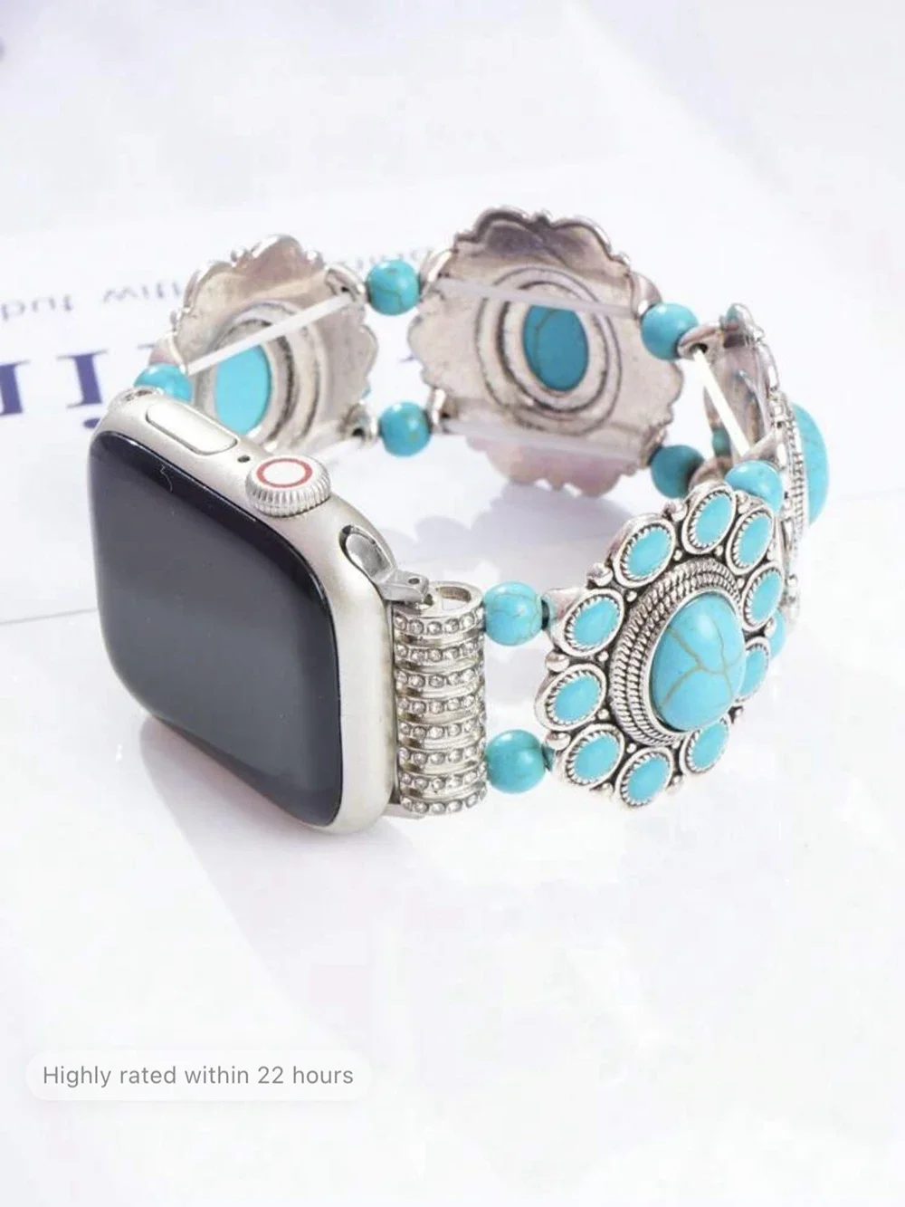 

Fashion Bling turquoise stone Bracelet loop For Apple Watch band women 10/9/7/ 38mm 40mm 41mm 42mm 44mm 45mm 46mm Strap
