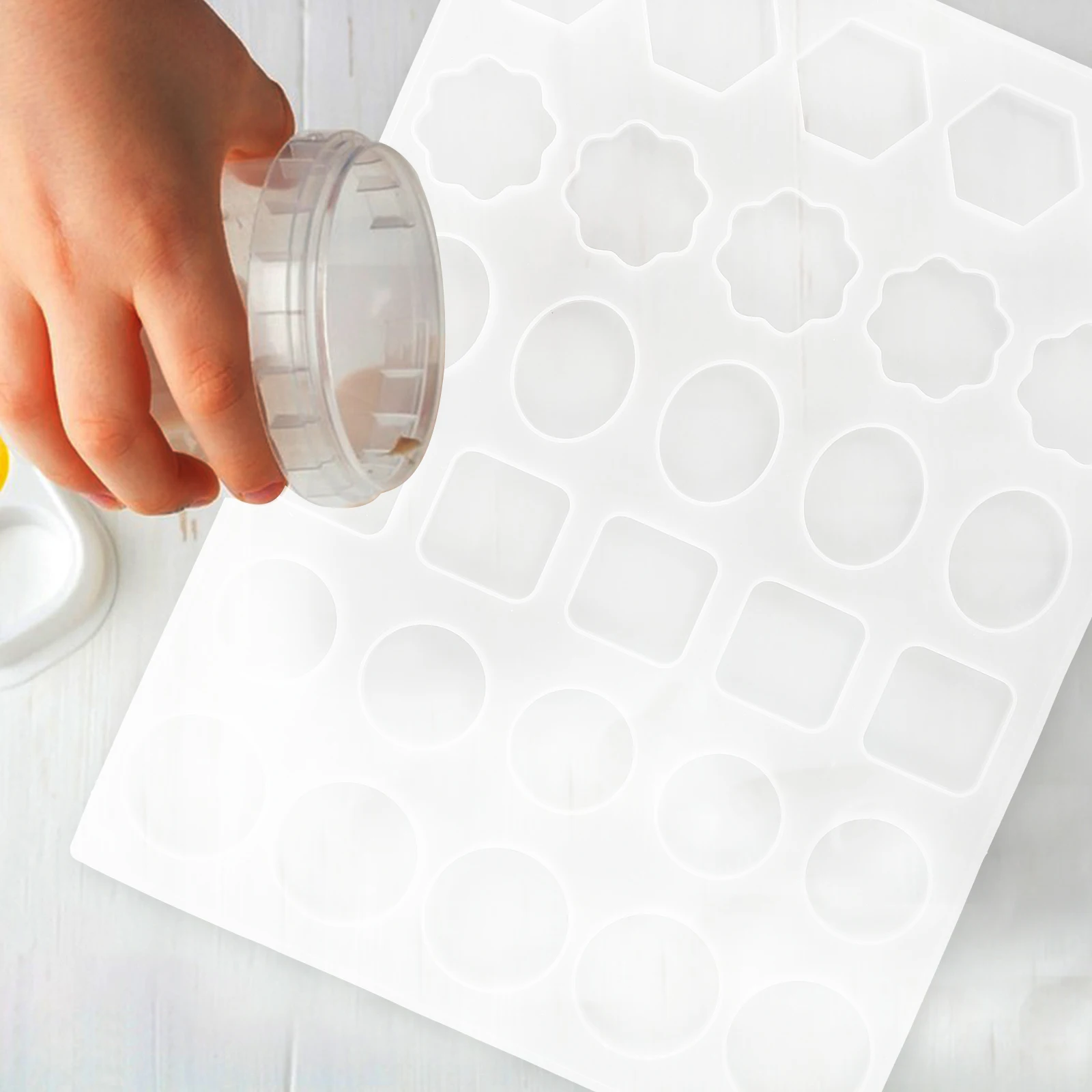 

Geometric Seal Mold Silicone Wax Melt Mat Multiple Slots Flexible Wax Sealing Pad for Invitation Crafts Gift Jewelry Handicraft