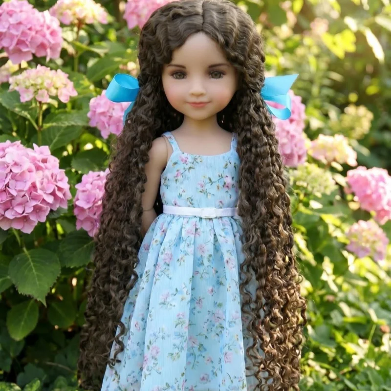 

JD802 1/6 1/4 1/3 Long Curly With Bow BJD Wig Suit Size 6-7inch to 9-10inch Doll Hair Pretty YOSD MSD SD Blythe Accessoreis