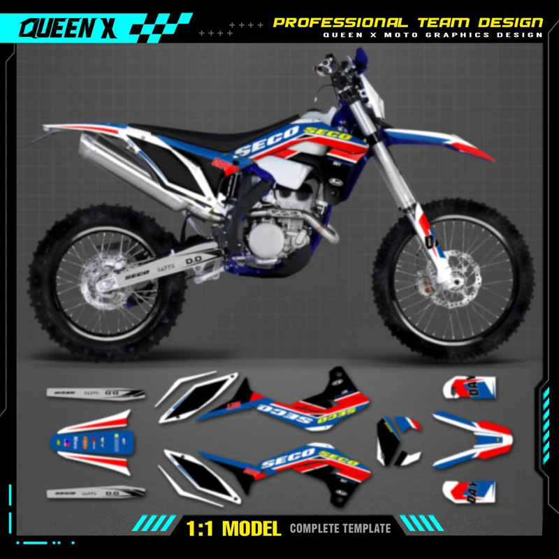 Queen X MOTOR Custom Team Graphics Decals Stickers Kit For Sherco Decal 2017 2018 2019 2020 SE 250 300 SEF250 300 019