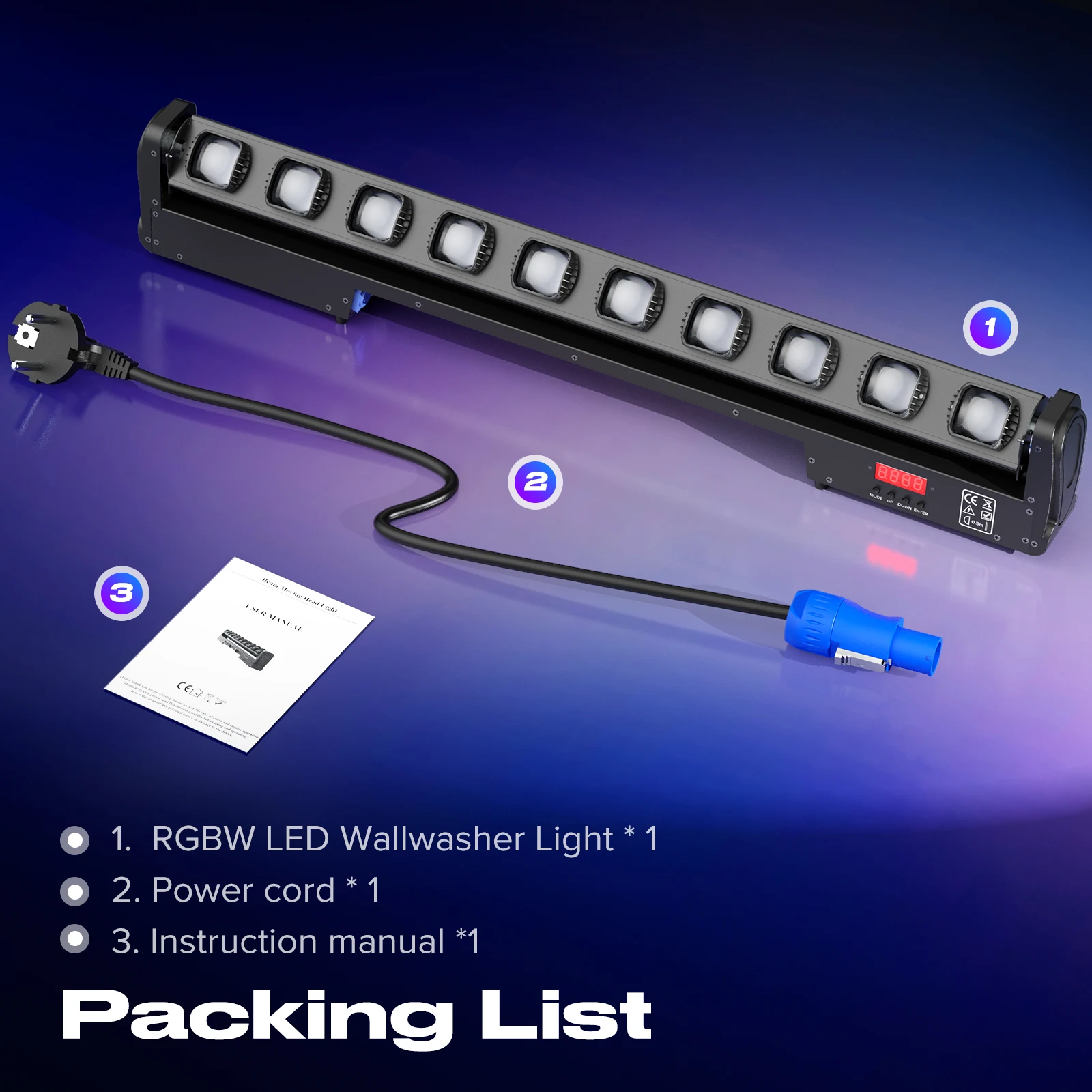 Imagem -06 - Fieryzeal-swing Dot Beam Wall Washer Light Led Rgbw em Luz de Palco Ktv dj Clubes Barras 250w 10 Pcs x 25w Dmx512