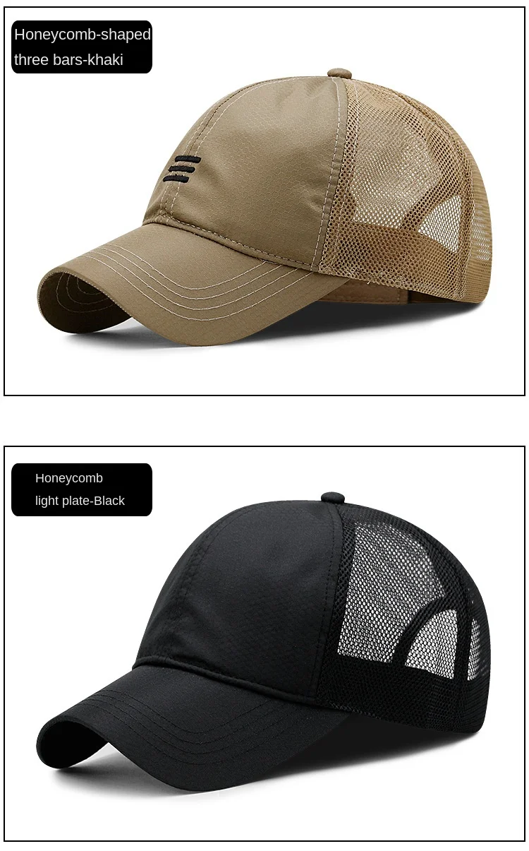 Großen Kopf Mann Plus Größe Baseball Kappe Männer Sommer Dünnen Stoff Mesh Sonnenhut Männliche Snapback Hüte M 55-60cm L 60-65cm gorras hombre – Detail 16