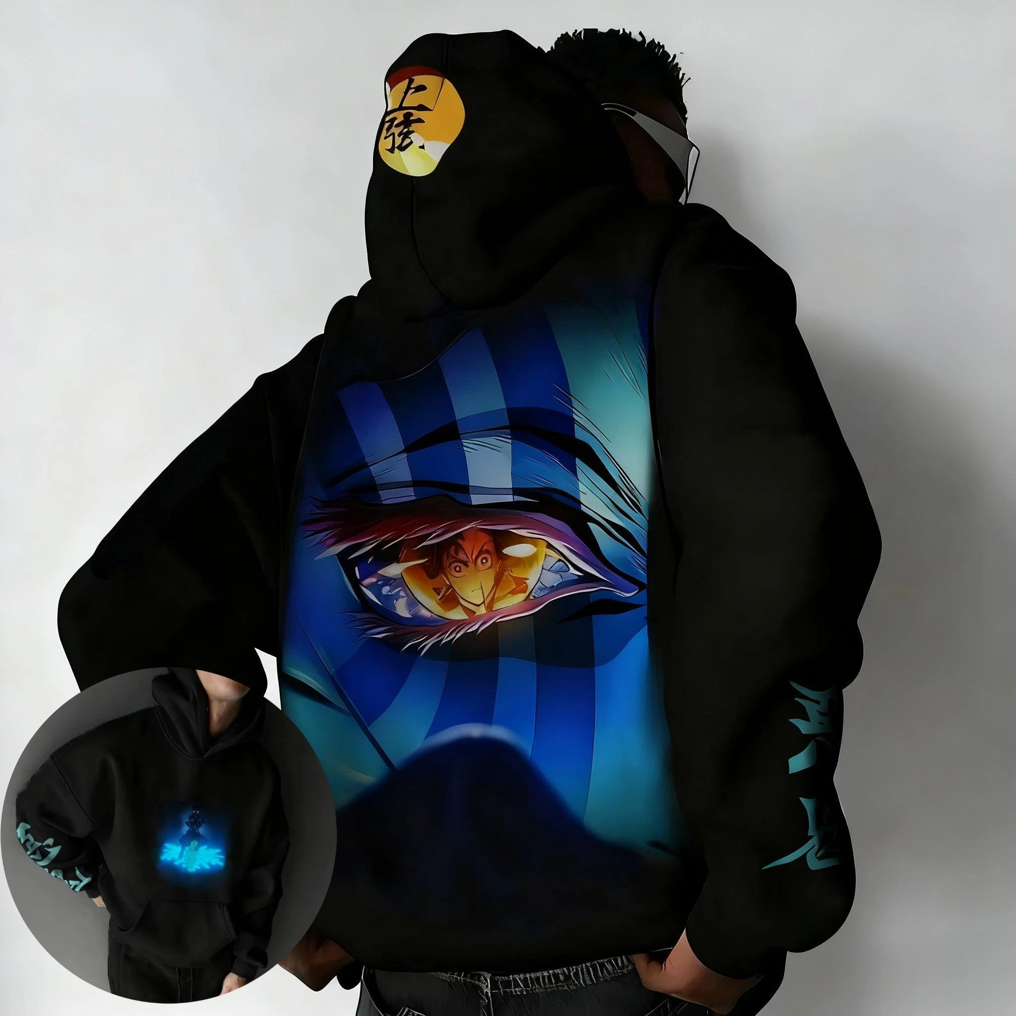 2025 الخريف والشتاء الأكثر مبيعا الرسوم المتحركة الجديدة قطعة واحدة ثلاثية الأبعاد نمط الطباعة معطف بقلنسوة في الهواء الطلق موضة عادية هوديي