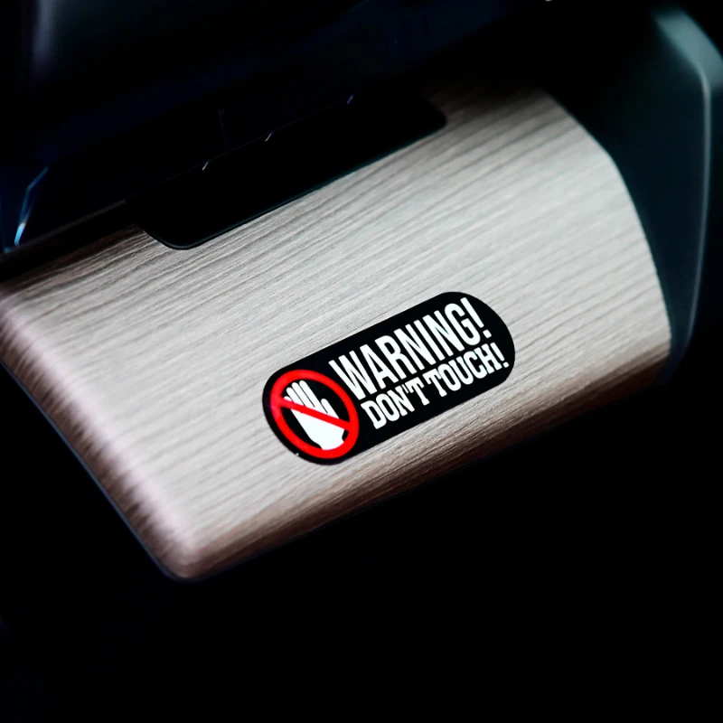 1PC WARNING DON'T TOUCH Durable Vinyl Sticker, Warning Label Decals for Motorbike Fuel Tank Helmet Electric Scooter Decor