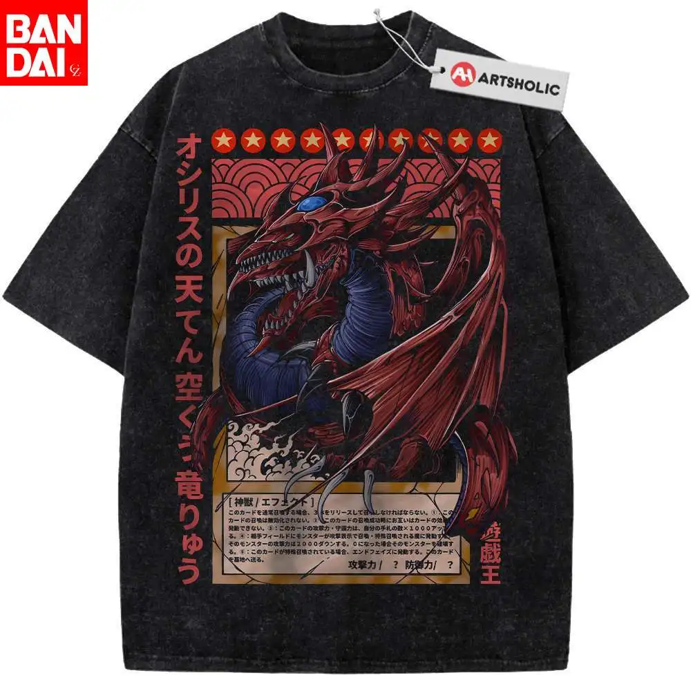 Yu-Gi-Oh! Camiseta Oversize Osiris el Dragón del Cielo, Estilo Vintage, con Gráfico de Anime, para Hombre, Estilo Harajuku, Manga Corta
