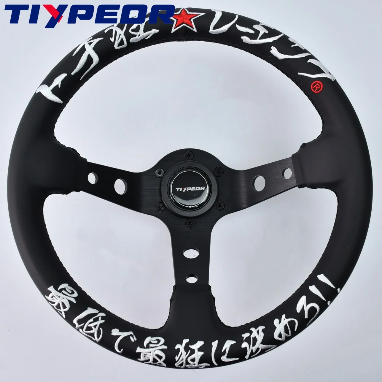 Tiypeor classic Deep Racing 326 Power Steering Wheel Car JDM Drift Real Leather 326Power Steering Wheel