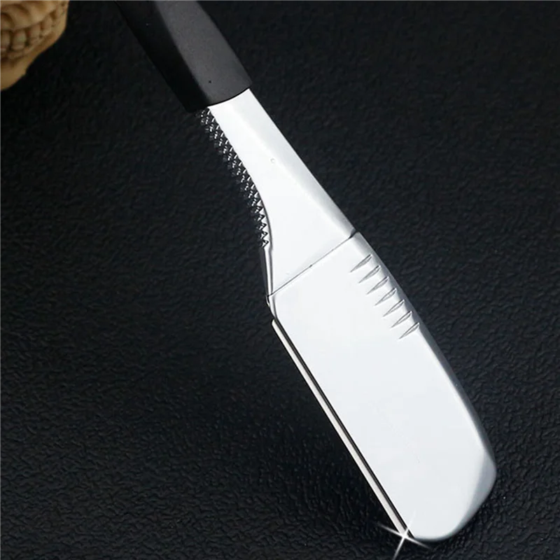 2X palo de afeitar recto para hombres y mujeres, cuchillas de cuchillo de afeitar para peluquero, diseño de primavera, barba, cara, axila, cuerpo-BAAQ