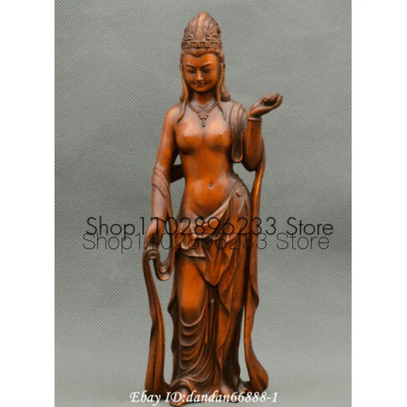 

Collect Chinese boxwood hand-carved Kwan-Yin statues of the Buddhist Goddess