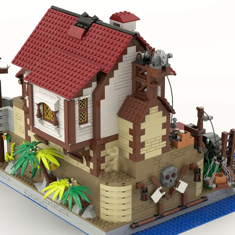 2869 pçs moc os piratas pub piratased modelo blocos de construção arquitetura brinquedo ideia criativa presentes natal educação tijolo crianças