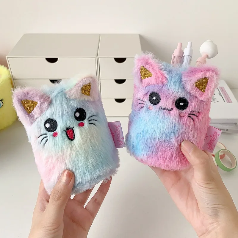 Cute Cartoon Plush Pen Holder Creative Desktop Stationery Organizer DIY Craft Scissors Storage Desktop Decor Ornament