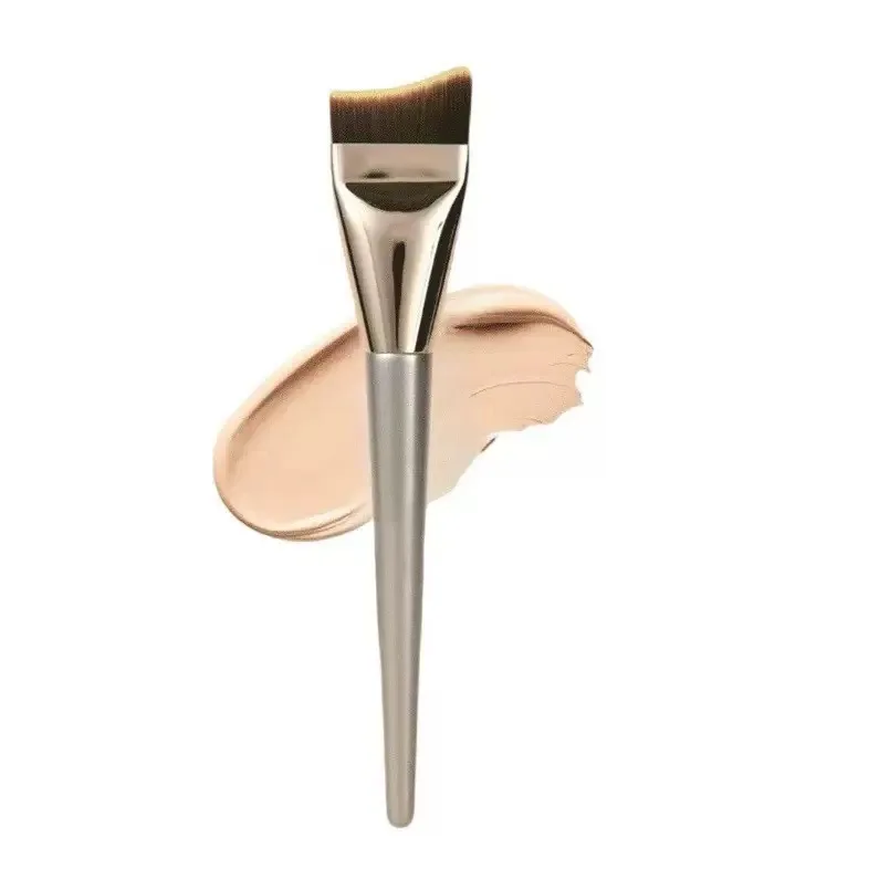 One-line arc-shaped ultra-thin flat-head foundation brush, foundation liquid mask brush with two angled blade eyeliner brushes