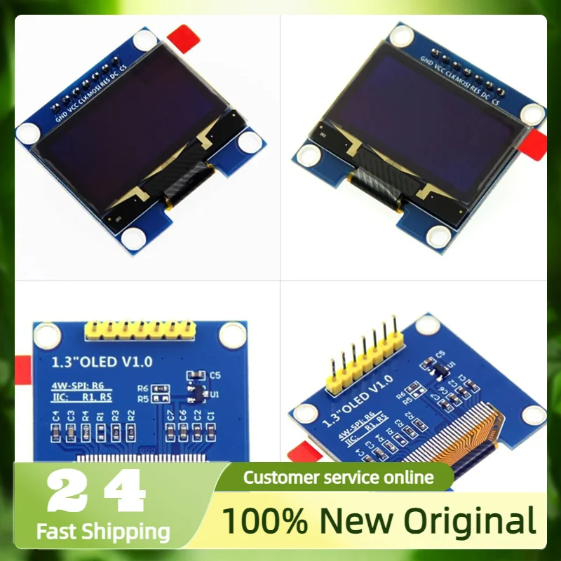 1.3 Inch OLED Module White/Blue SPI/IIC I2C Communication Color 128X64 Driver SH1106 4pin/7pin LCD Display Module
