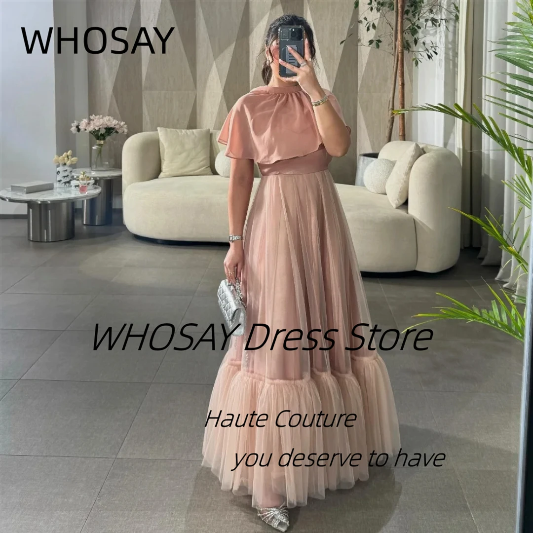 

WHOSAY Sweetheart Prom Dresses Saudi Arabia Women Wear Shawls Evening Dress Soft Tulle A Line Wedding Party Gowns Customized