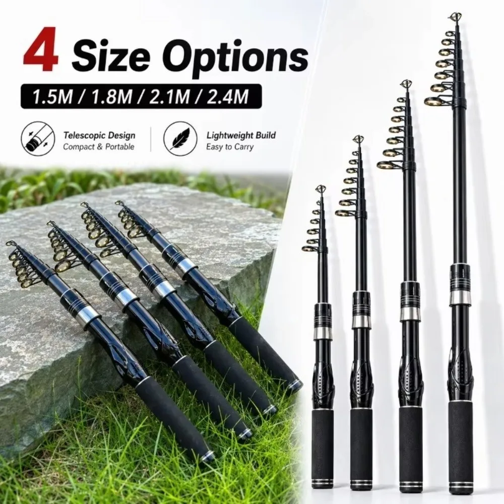 Ultralight Telescopic Fishing Rod 1.5-2.4M Long Casting Baitcasting Reel Combo 7.2:1 High Speed Travel Fishing Pole Sea Fishing