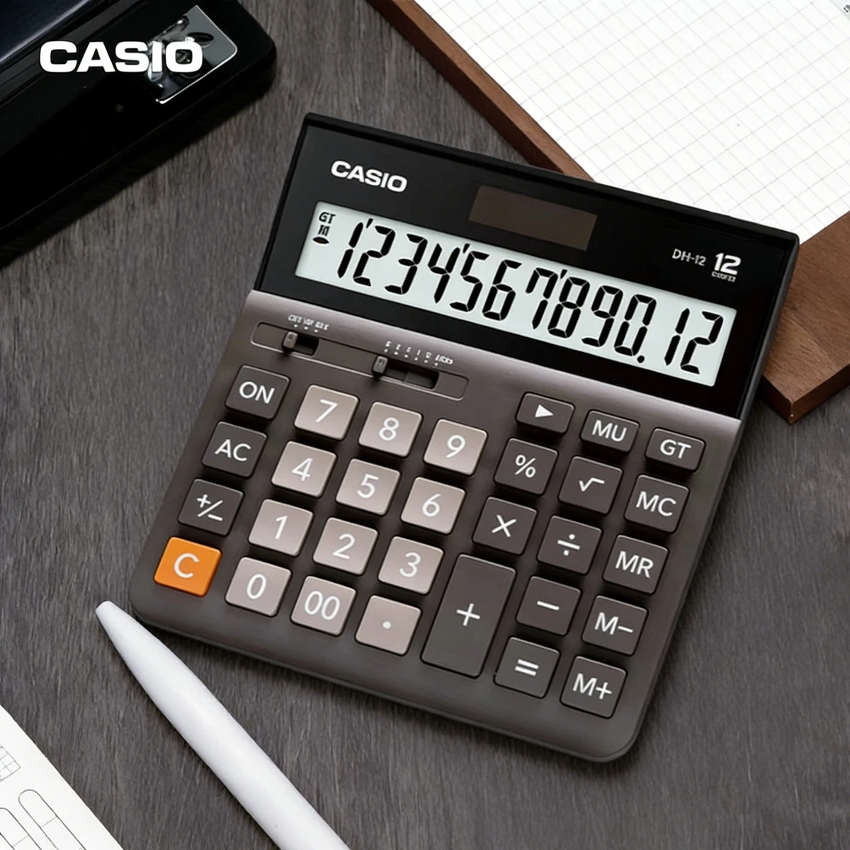 Casio MH-12 Business Office Solar Large-Button Calculator for Finance, Human Resources, Banking, Supermarkets, Stationery, and S