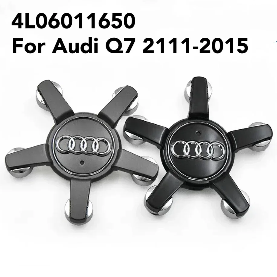 4pcs AUDI Q7 2011-2015 150mm 4L06011650 Car Styling Wheel Center Cap Black/Grey Hub Covers Badge Auto Accessories