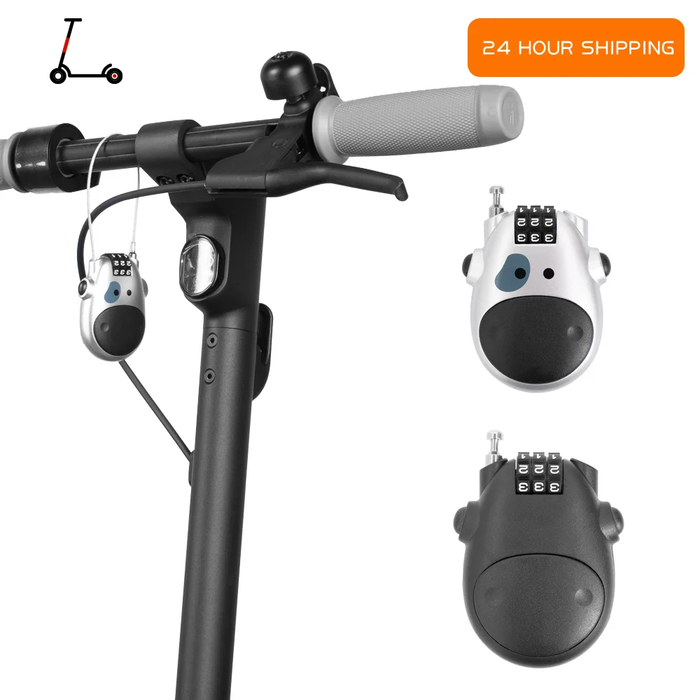 Digit Anti-theft Lock Telescopic Steel Rope for Xiaomi M365 Pro for Ninebot Max G30 E-Scooter Helmet Password Padlock Accessory