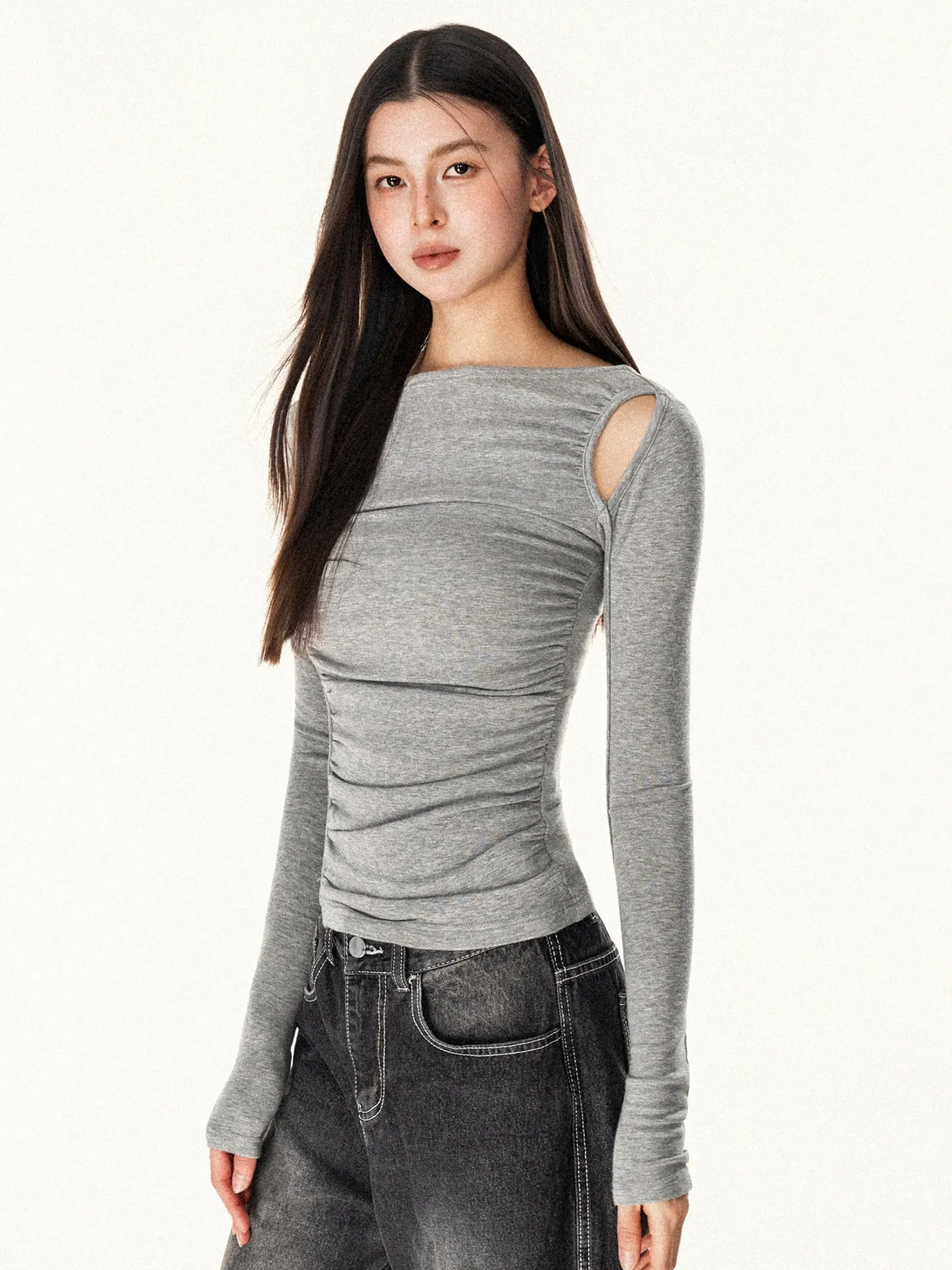 Women Grey T-shirt Harajuku Ko - đánh giá và giá Women'S Y2K Fashion Aesthetic