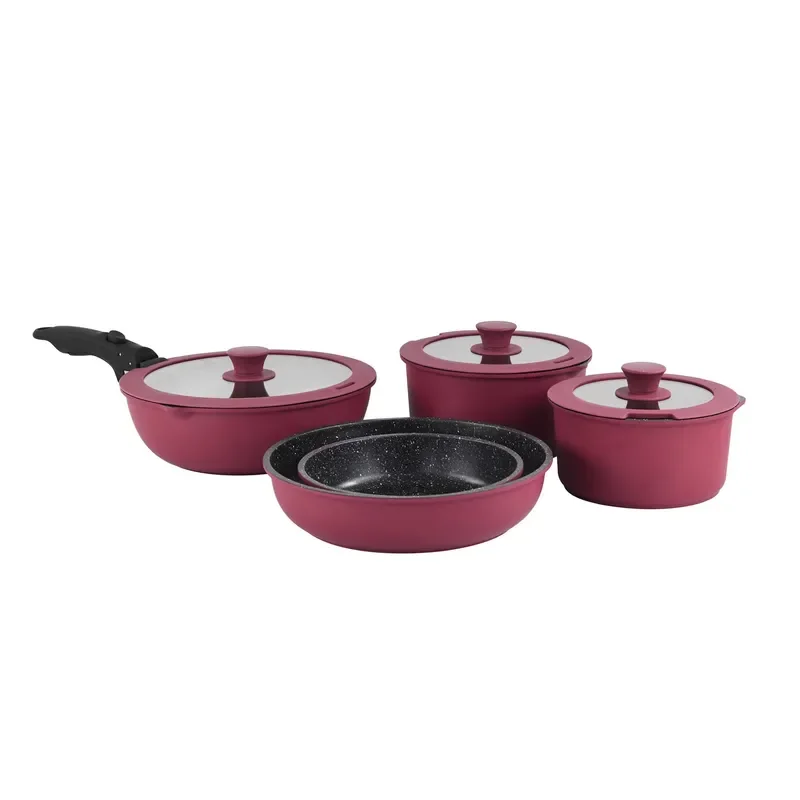 Nonstick Frying Pan And Wok Set With Removable Handle Multi Function Household Cookware Kit For Kitchen Cooking Pots Pans